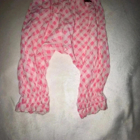 Matilda Jane 6-12 months Baby Girl Pink and White Gauze Checkered Pants - Picture 4 of 4